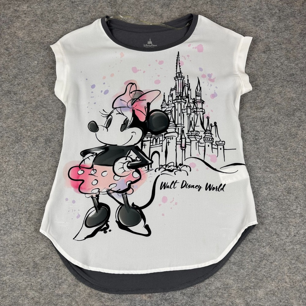 Disney Parks Walt Disney World Minnie Mouse Shirt Castle Womens XS
